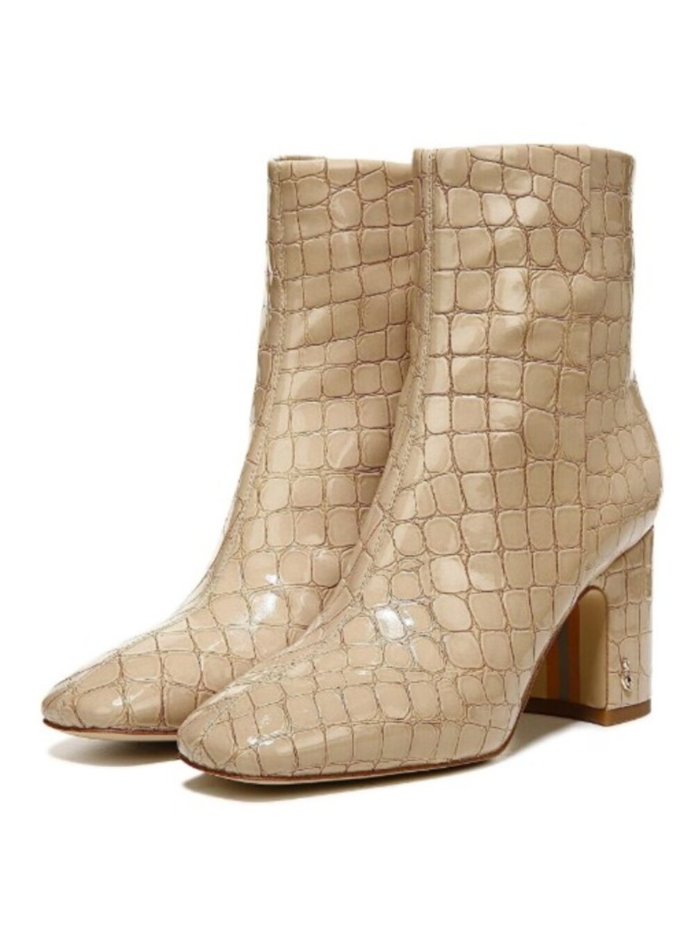 Sam Edelman Fawn Croc Patent Ankle Boots – Size 6 Medium